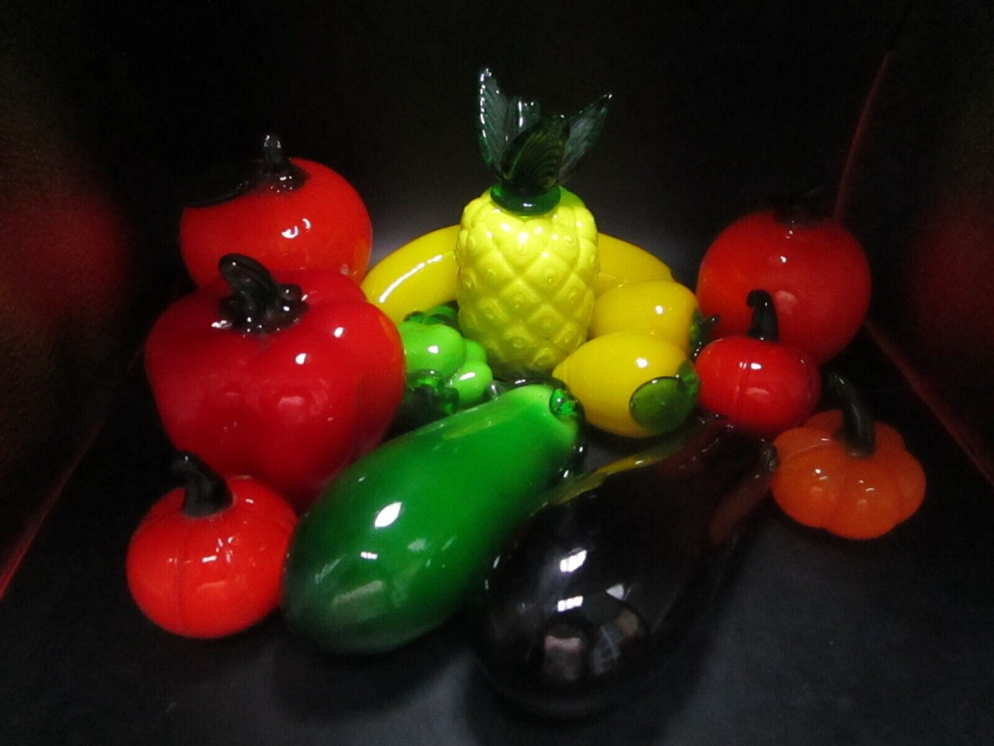 MURANO ITALY HAND BLOWN SET OF 13 FRUITS AND VEGETABLES DECOR FIGURINES