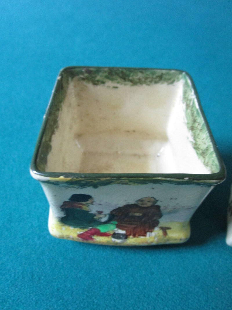 ANTIQUE ROYAL DOULTON 3 PCS DICKENS WARE GREEN WARE ROBIN HOOD [71]