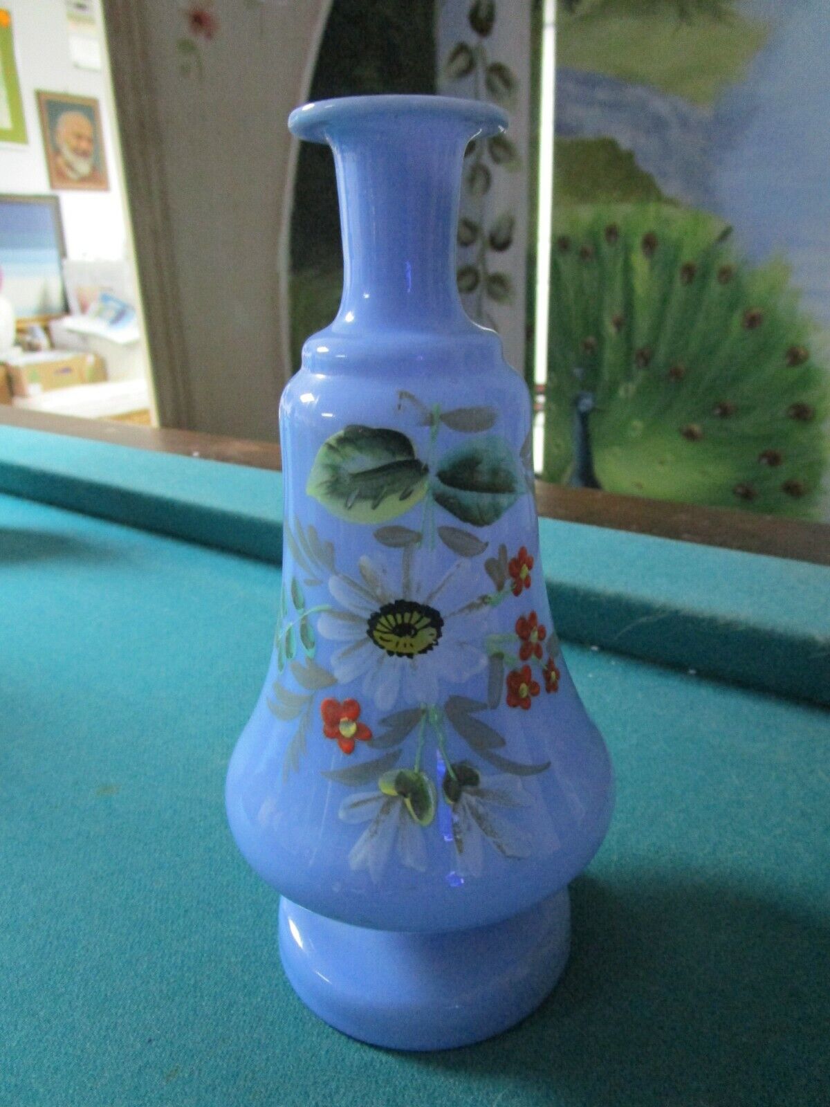 ANTIQUE BRISTOL GLASS VICTORIAN HAND PAINTED VASES PICK 1