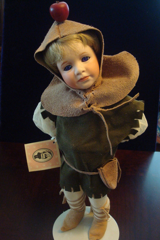 William Tell -the young- doll by Wendy Lawton - apple in his head, new 15"