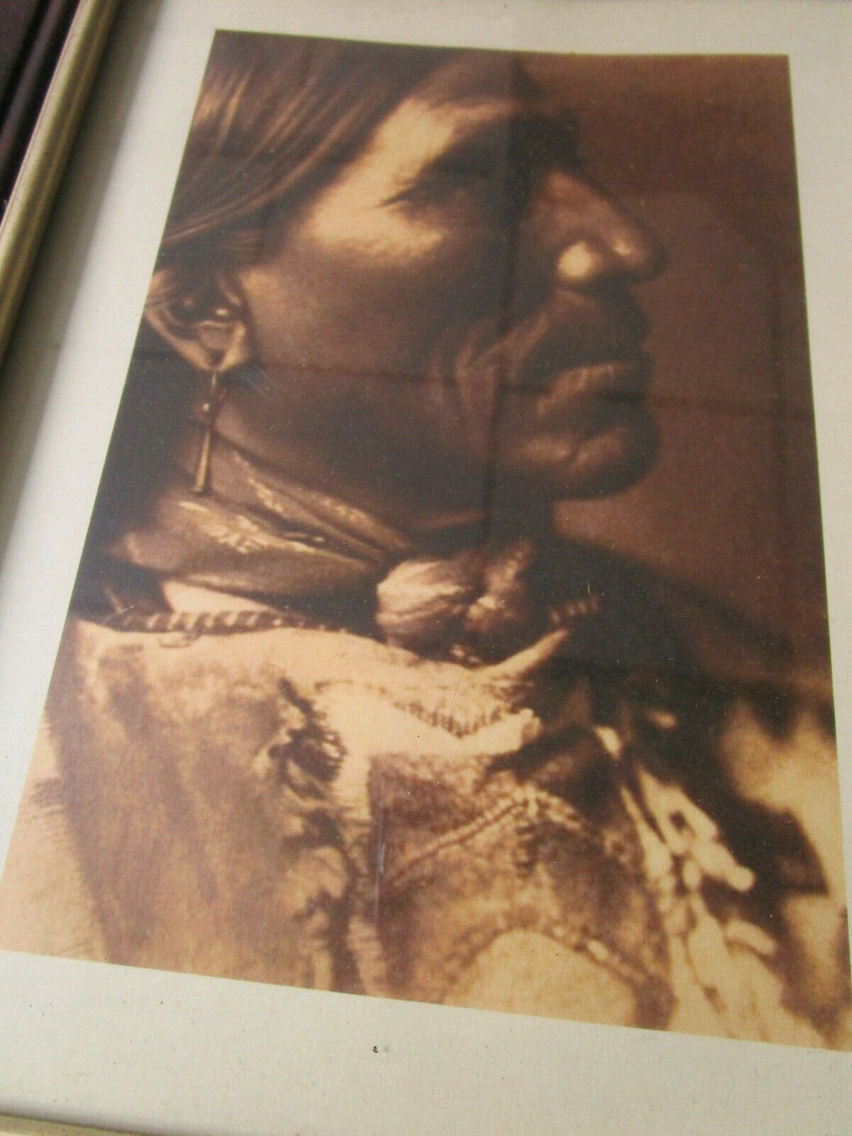 4 SOUTHWESTERN AMERICAN INDIANS FACES PORTRAIT PRINT FRAMED