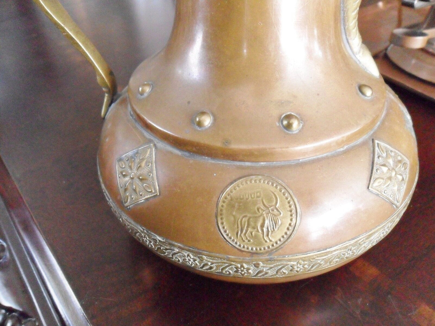 Vintage Original Brass Pot made in Israel with Zodiac medallions applied[*]