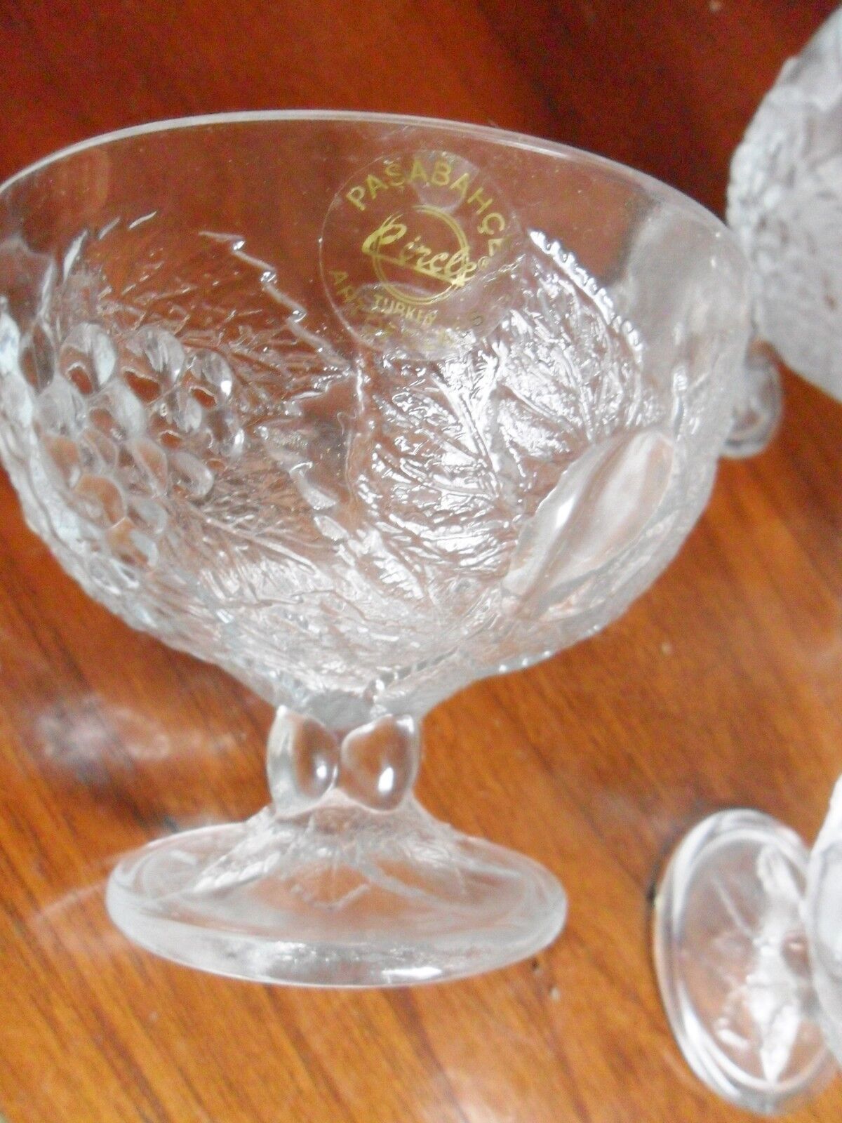 Vintage Paşabahçe Turkey 6 Glass Pedestal  Compote bowls RARE