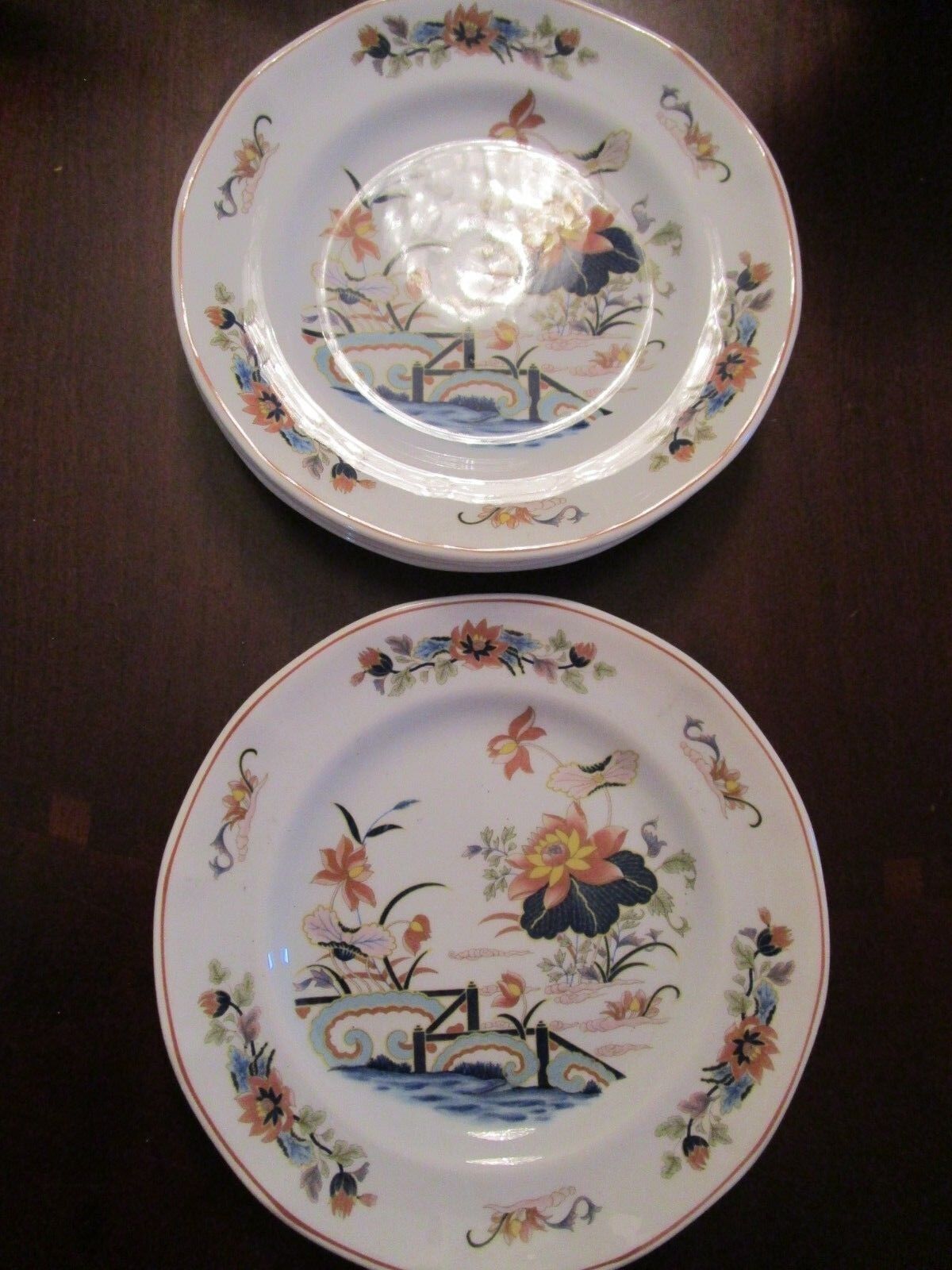 WEDGWOOD 4 BREAD PLATES LOTUS PATTERN, 6" ^^