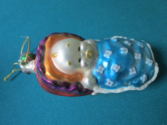 Vintage baby glass ornament, 7 1/2" long[xmas1]