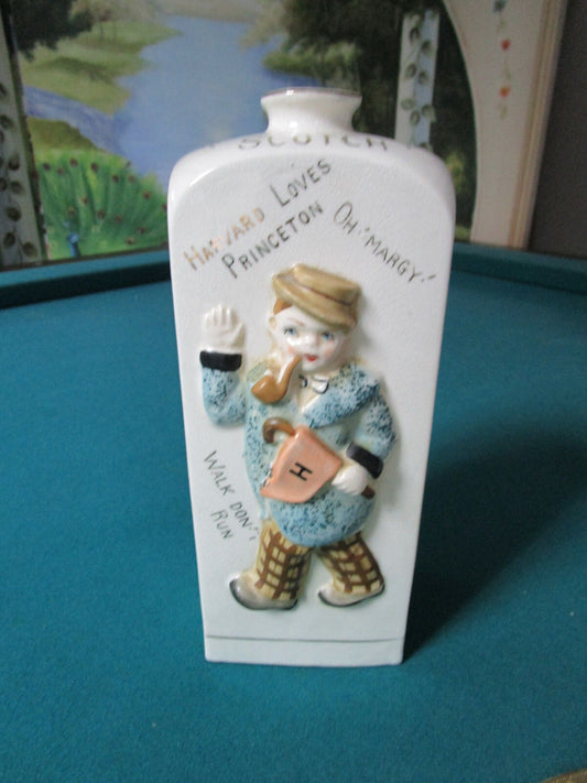 Vintage Liquor Decanter Harvard Law Princeton "HOW DRY I AM" MUSIC BOTTLE [a6]