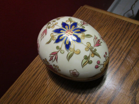 ZSOLNAY HUNGARY SIGNED BY ARTIST EGG TRINKET BOX    [*ZS]