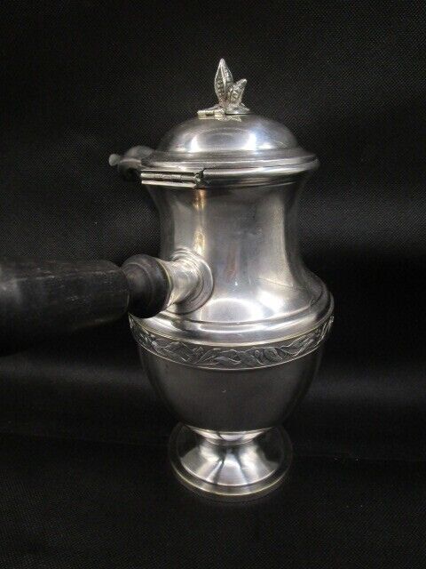 Adolphe Boulenger Paris silverplated hot Chocolate pot wood handle antique [95d]