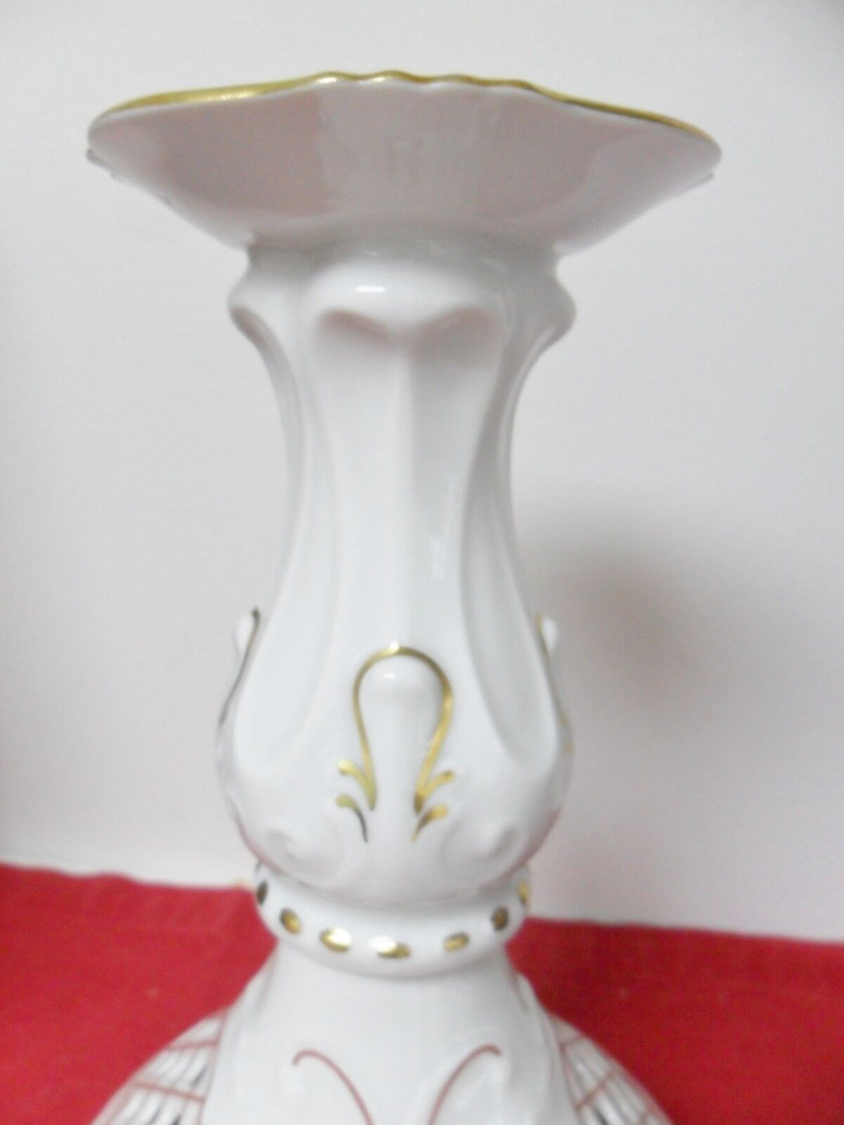 Vintage Pirken-Hammer Czech Porcelain  Lattice CANDLE HOLDER AND BOWL RARE