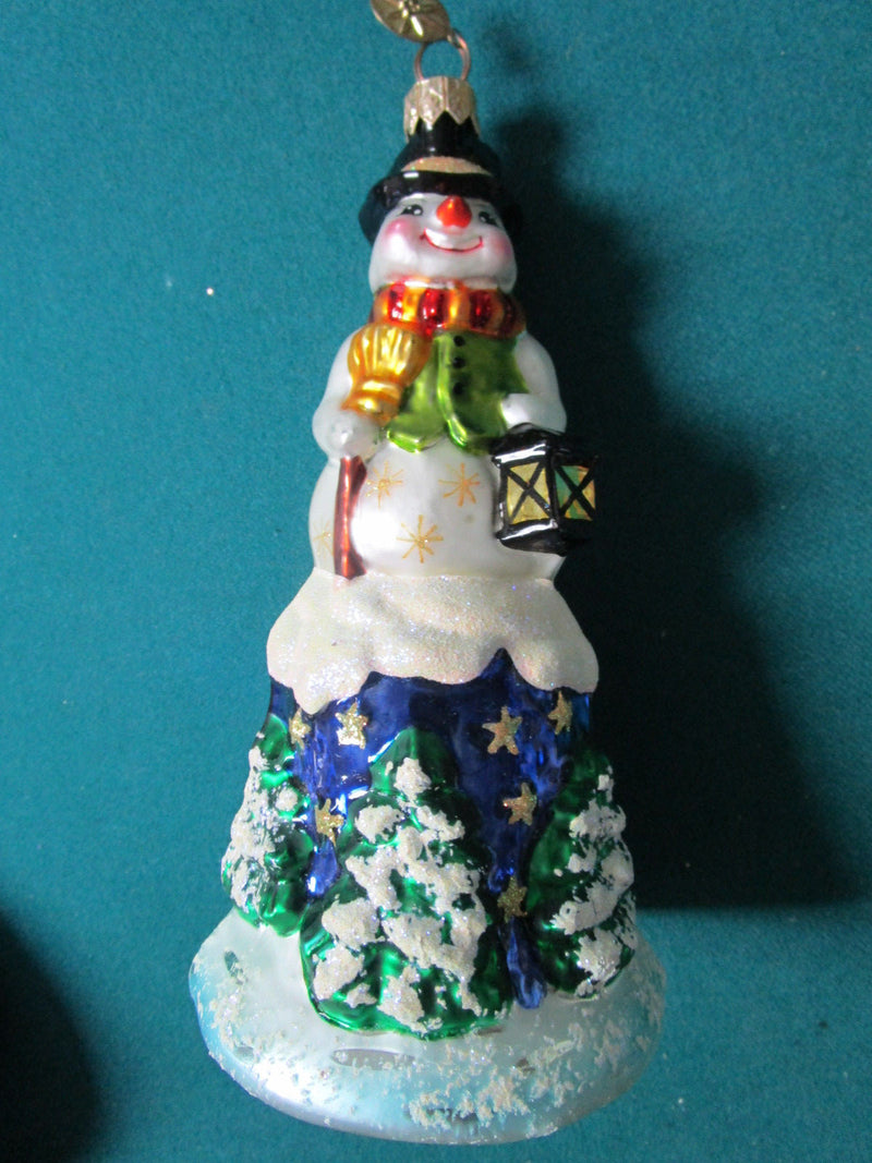 CHRISTOPHER RADKO ORNAMENT PETIT SNOW MAN BELL , RETIRED orig^^