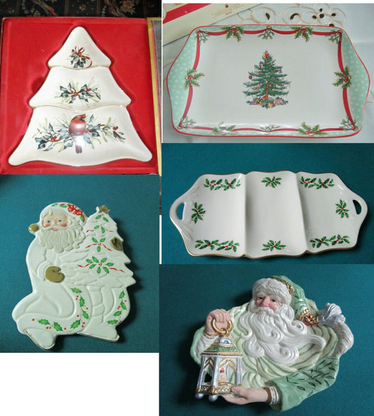 LENOX HOLIDAY CHRISTMAS TRAY AND TRIVET SERVERS ORIGINAL PICK1 ^^