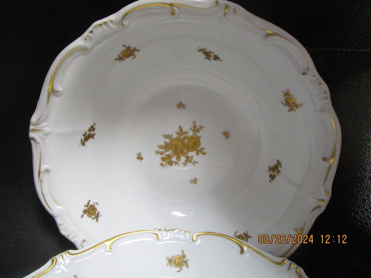 Weimar Germany fine bone china Katarina pattern soup and plate bowl c1940s 2pcs