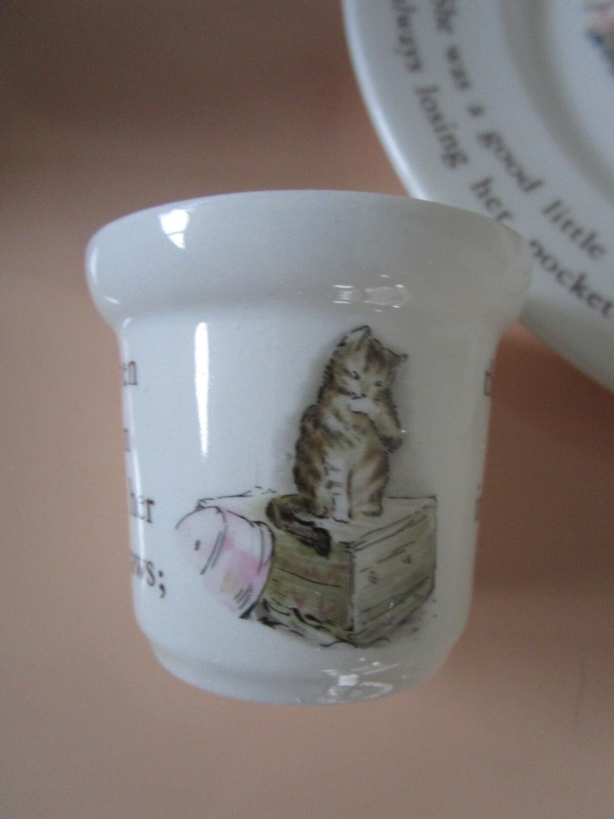 4 Pcs Mrs Tiggy-Winkle Nursery Set By Wedgwood Plate, Porringer, Egg Cup, Mug