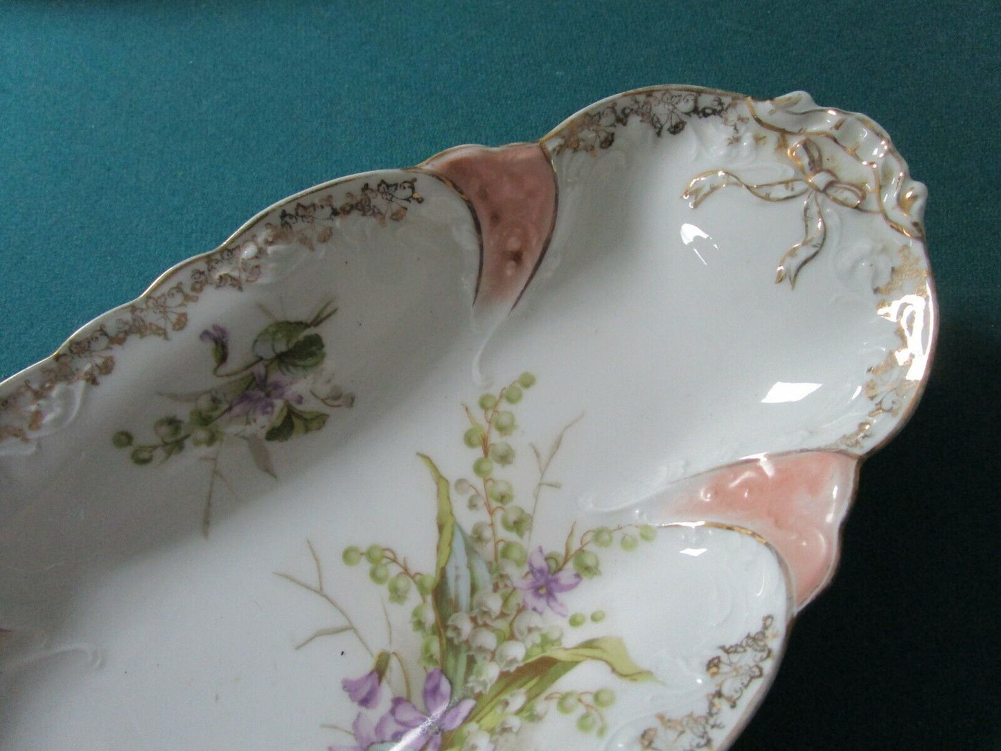 ANTIQUE BOWLS FLORAL ERDMANN SCHELEGELMILCH CT ALTWASSER VIOLETS POPPIES PICK 1