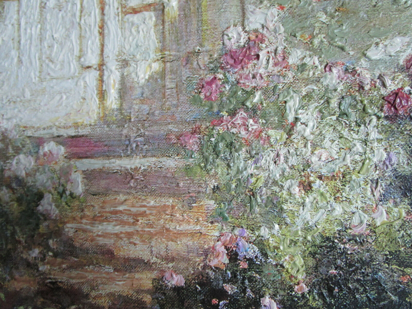 ABBOTT FULLER GRAVES DOORWAY AND GARDENS ARTIST HAND ENHANCED OIL PAINTING