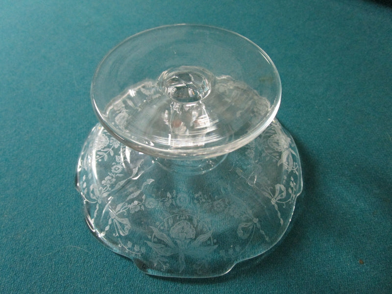 ELEGANT GLASS HEISEY FOOTED DISH /TIFFIN RUFFLED BORDER VASE PICK 1