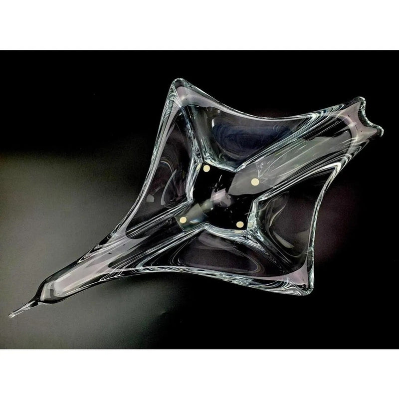 Large sculpture bowl centerpiece Bird in Flight by Daum, France, 17.5"