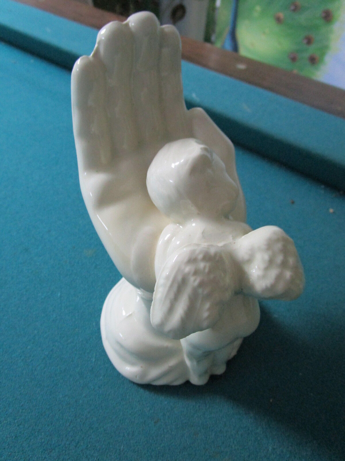 Angel sleeping in the palm of His hand, figurine, 6" tall RARE