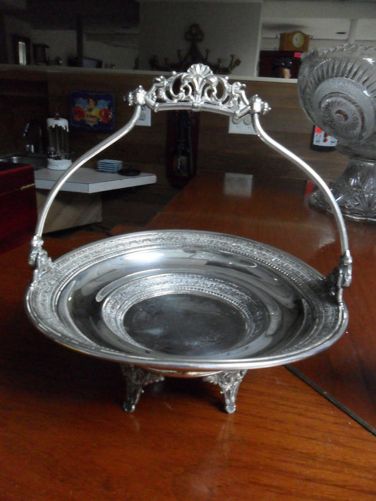 Victorian bride basket by E.G. Webster & Brother New York silverplate original