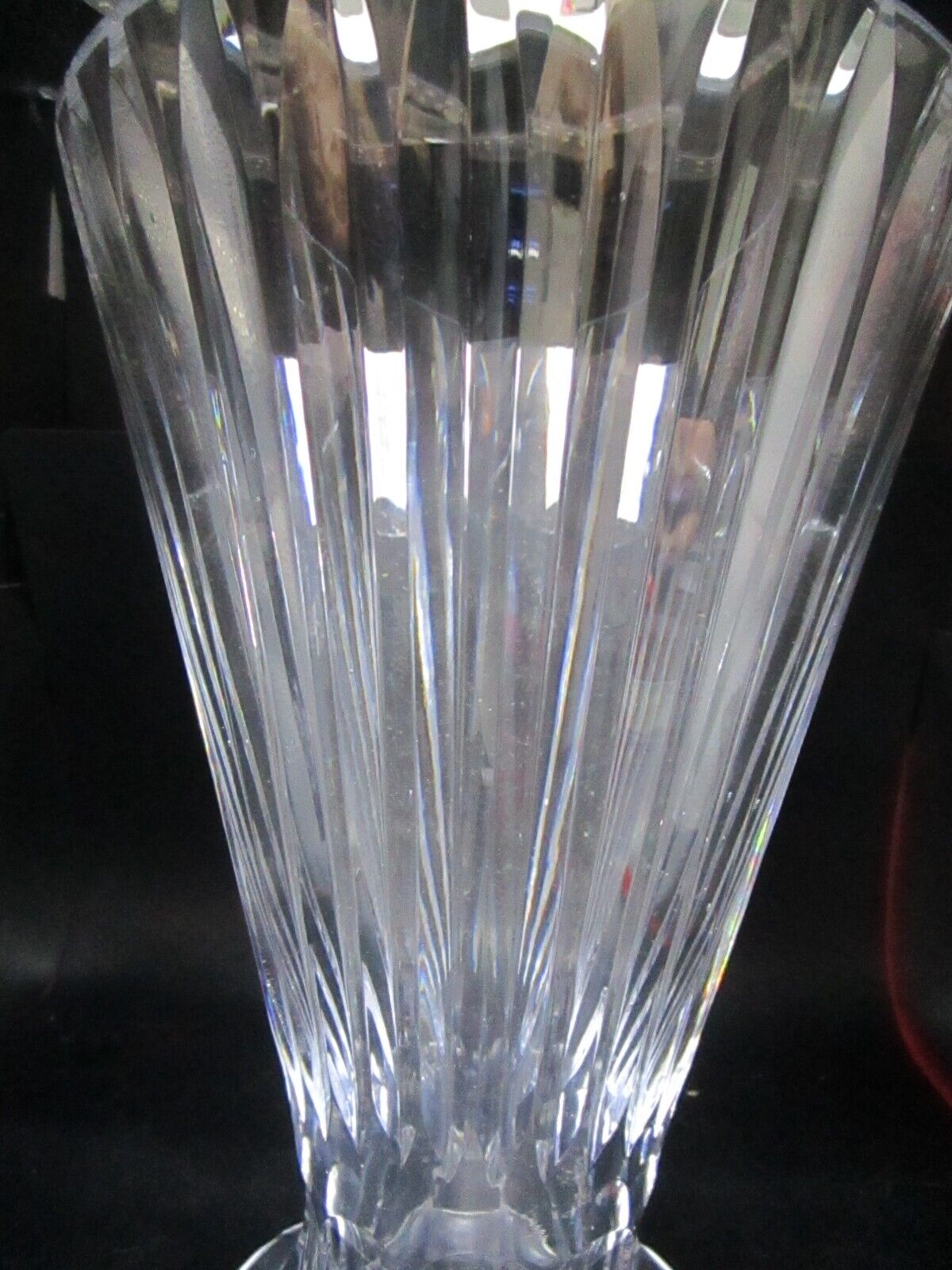 LARGE CRYSTAL VASE ANTIQUE 12" TALL AMERICAN GLASS