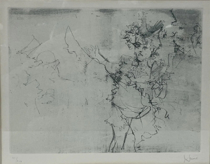 Jack Levine (American) "Quadrile" LITHOGRAPH Etching PENCIL SIGNED JACK LEVINE