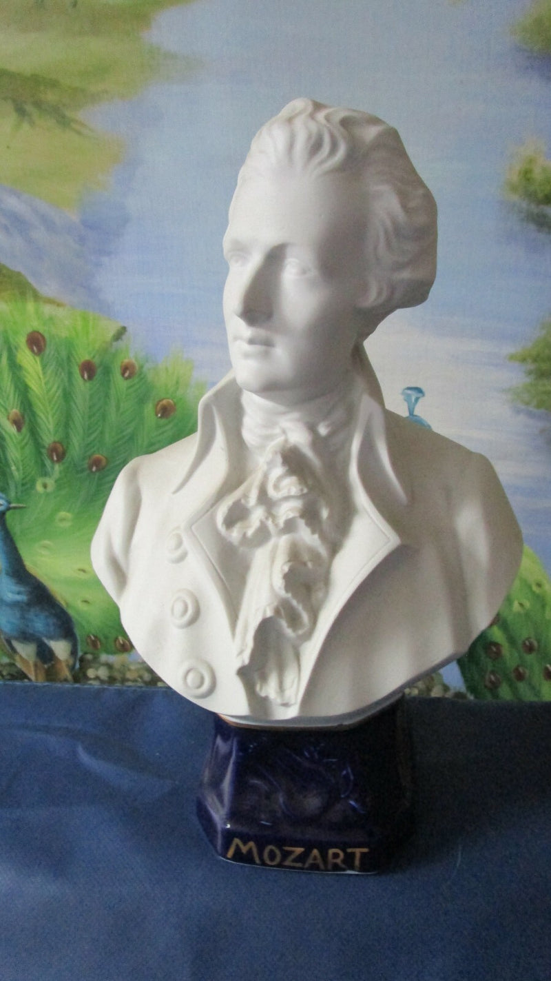 Mozart Parian Bust Limoges France Blue Base 11"
