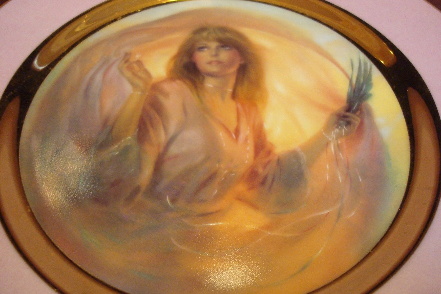 "Morning Glow" American Indian  PLATE gorgeous gold and pink BY ALAN MURRAY