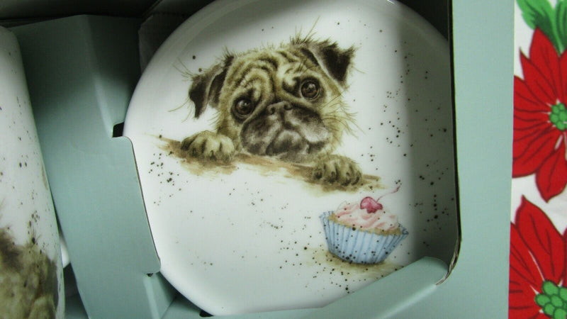 Royal Worcester Mug And Saucer Sausage Dutch Hound Dog - Pug Love Dog Nib Pick 1