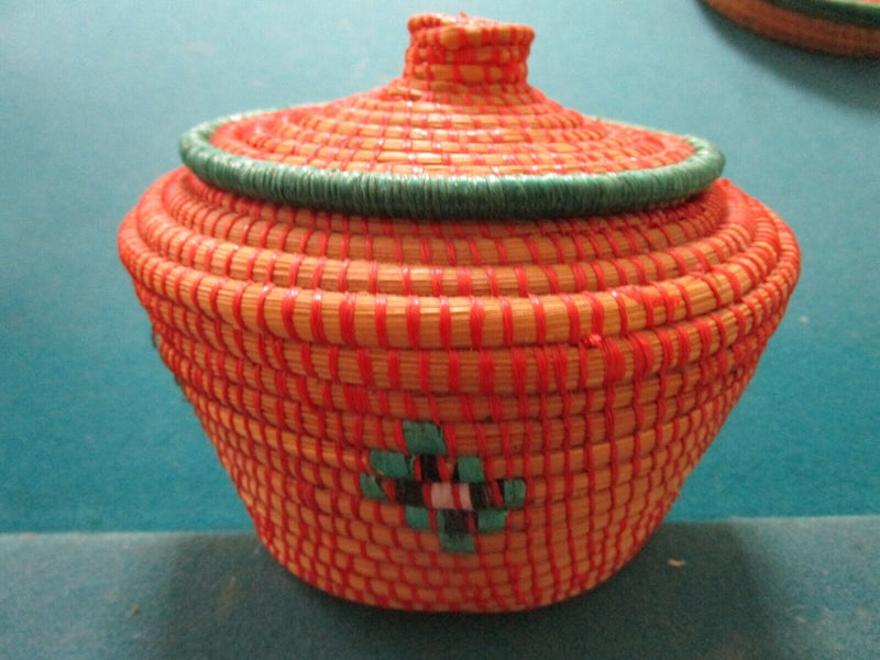 Handwoven Wicker Basket Covered Basket Made In Kenya Zulu Tribe  Africa Pick One