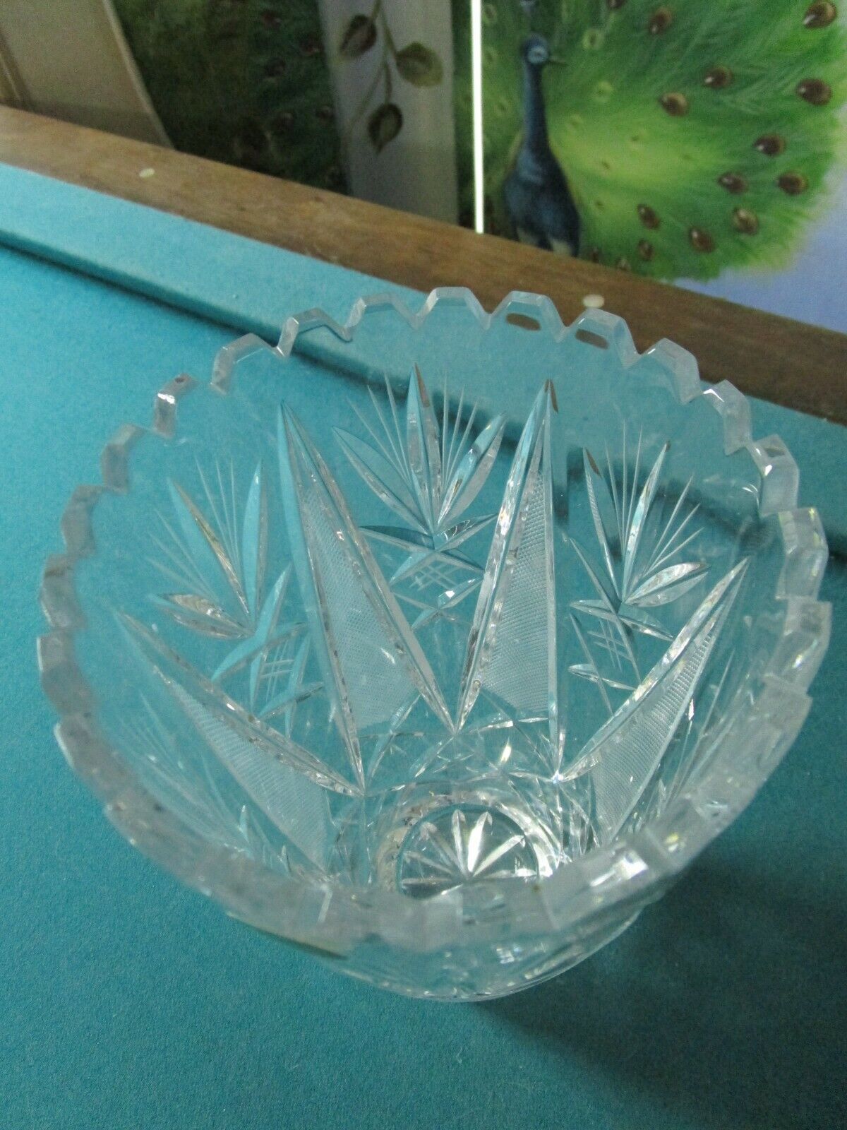 AMERICAN BRILLIANT ERA BOWL CRYSTAL HAND CUT  3 1/2 x 8"