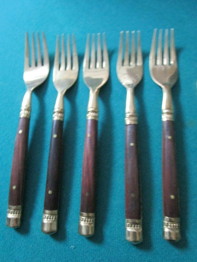 THAILAND FLATWARE BRASS AND WOODEN HANDLE BROWN AND GREEN PICK 1