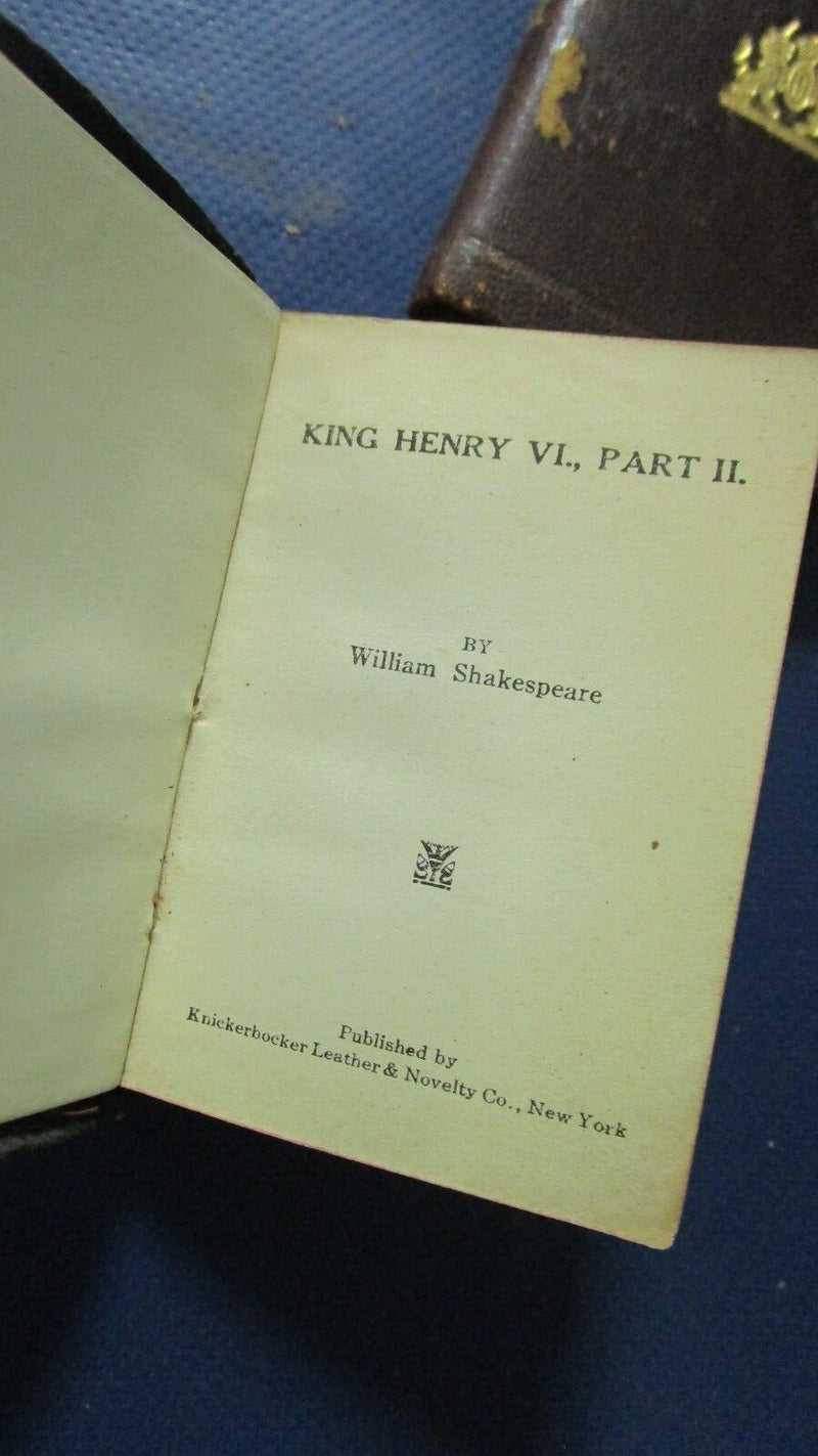 Series of Five Vintage William Shakespeare Pocket Size Books leather cover 1920S
