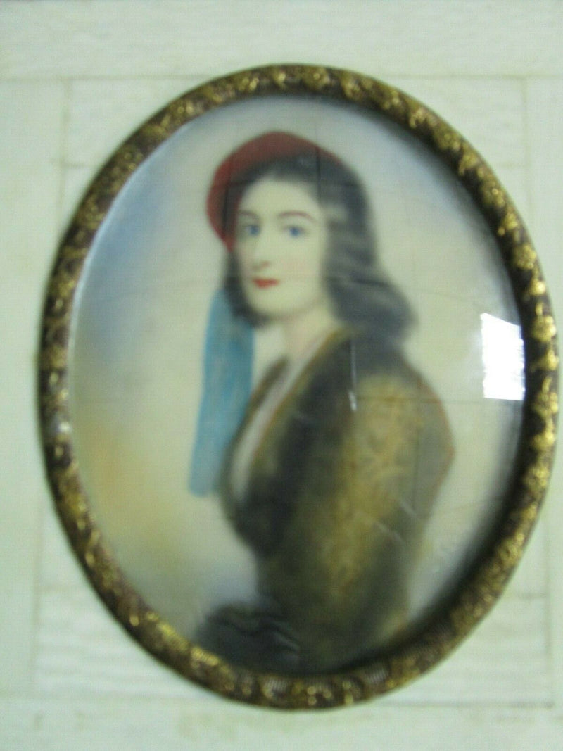 Antique Hand Painted Miniature Portrait French  Framed original PICK 1