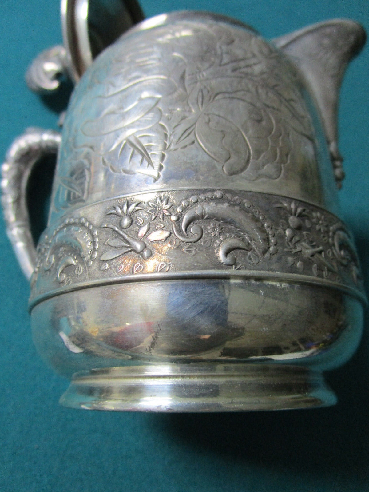 ANTIQUE 974 Quadruple SILVERPLATE  Rockford  SMALL POT -MILK JAR ORIGINAL