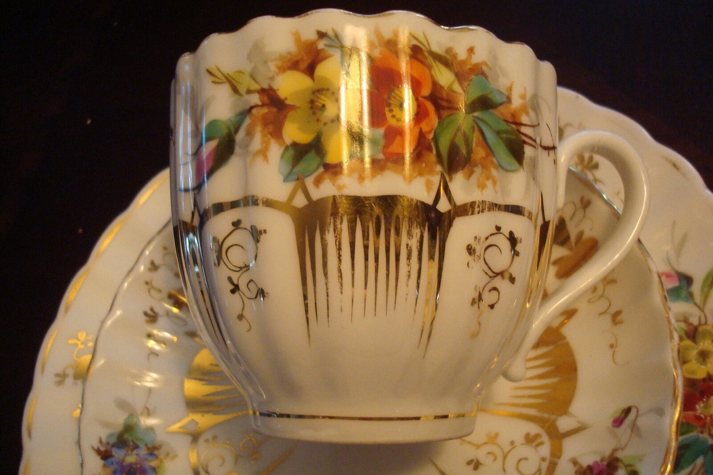 Carl Tielsch  - SAXONIAN PORCELAIN Germany- ca1910s cup, saucer and cake plate