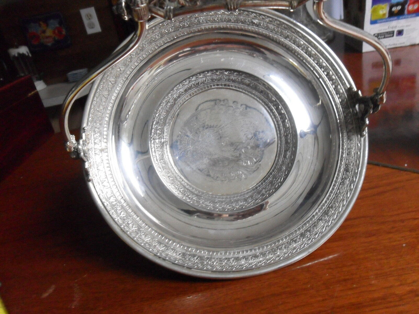 Victorian bride basket by E.G. Webster & Brother New York silverplate original