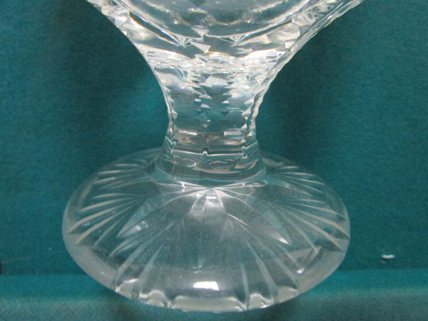 AMERICAN BRILLIANT CLARET DECANTER CUT GLASS with tiny diamond cuts in the edges