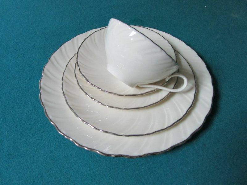 Weatherly pat. By Lenox bowls dinner plates cup saucer federal platinum wheat ^^