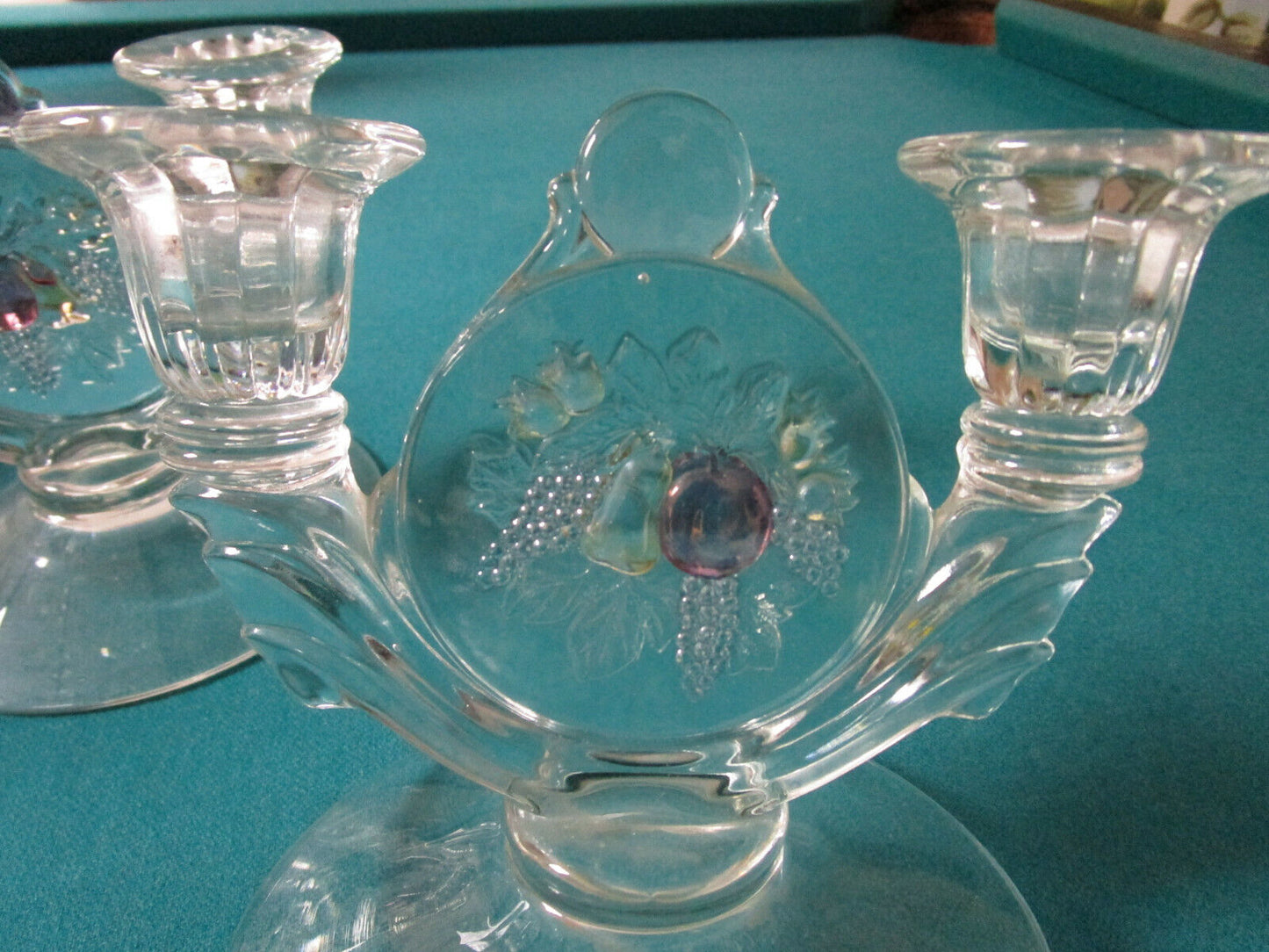 Westmoreland ANTIQUE Glass DELLA ROBBIA fruits pattern TRAY CREAMER SUGAR PICK 1