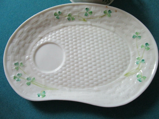 BELLEEK IRELAND CHINA IVORY SNACK TRAY CUP - CREAMER SUGAR - COFFEE-POT PICK 1