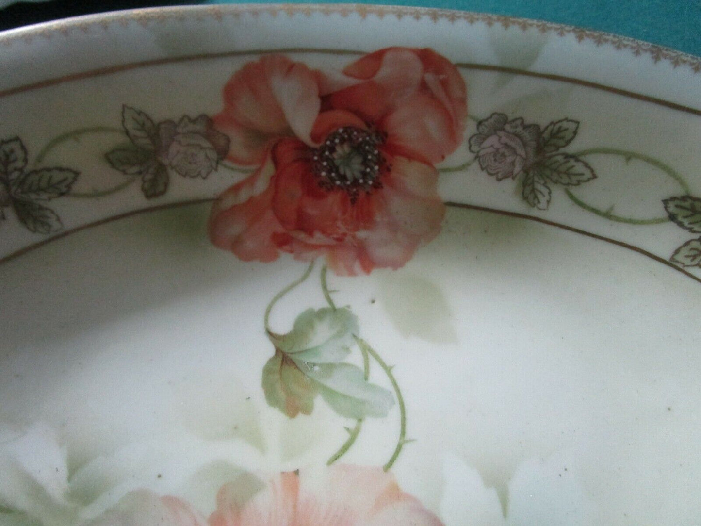 ANTIQUE BOWLS FLORAL ERDMANN SCHELEGELMILCH CT ALTWASSER VIOLETS POPPIES PICK 1