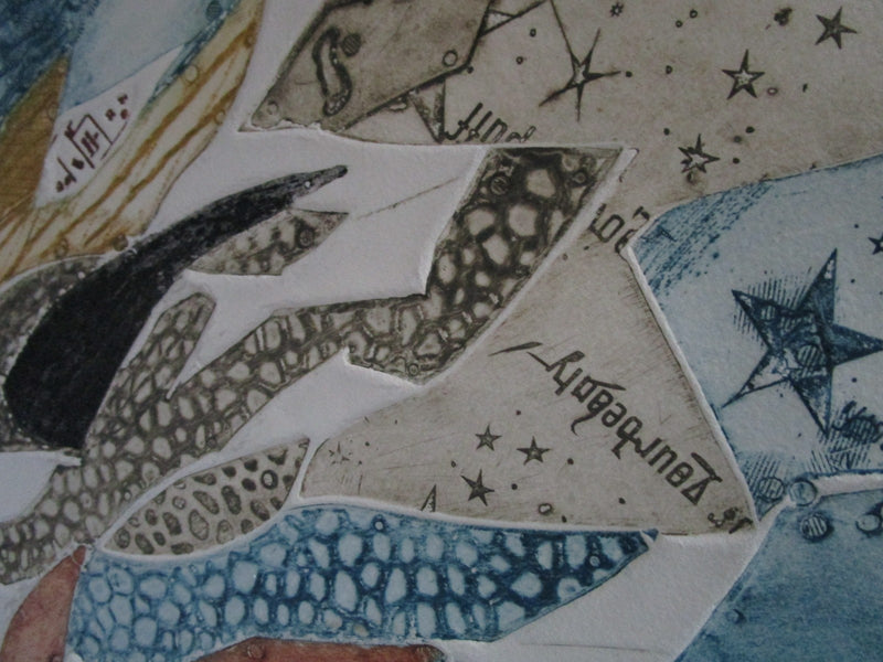 PAOLO BONI MIXED MEDIA LITHOGRAPH LIMITED 4/65 "ZODIAQUE"