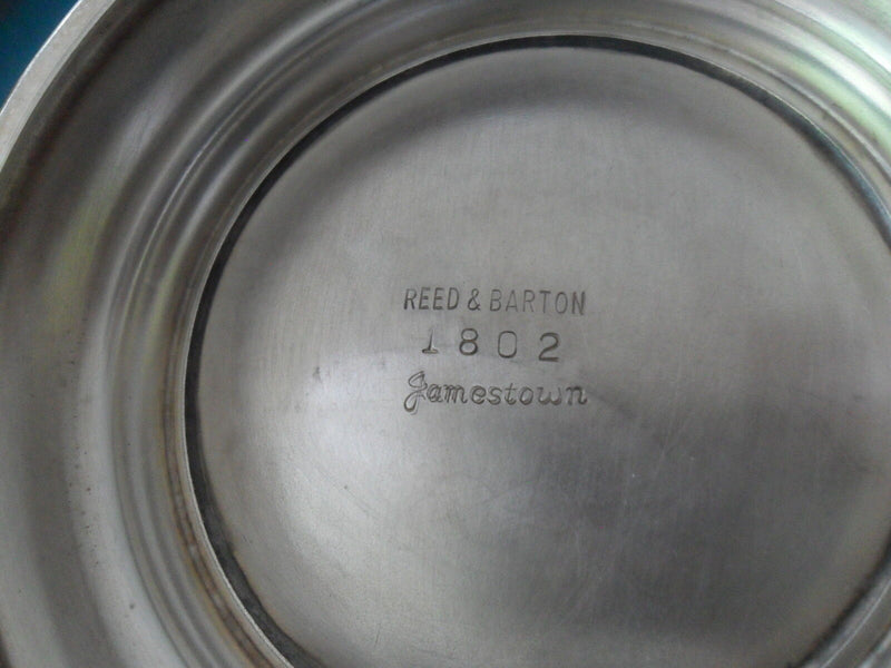 Antique Reed & Barton Jamestown Silverplated Coffee Pot, creamer and sugar origi