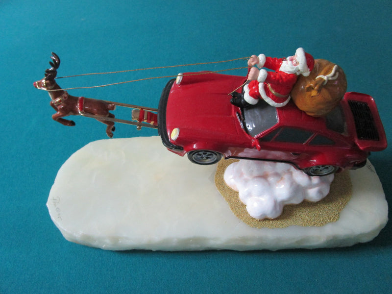 Ron Lee Sculpture Figurine Red Flying Car Porsche 6 X 13"