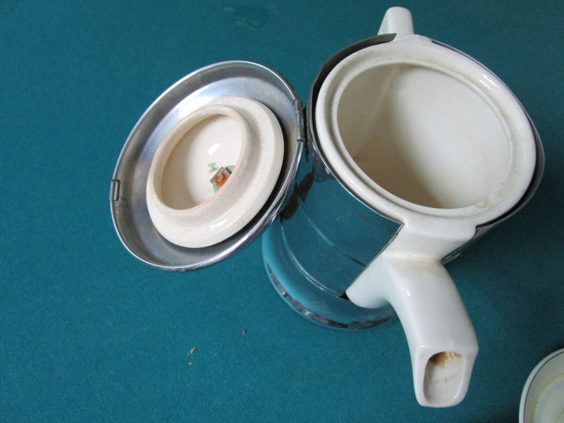 P.B.B. England Aluminum Coffee Maker Pot With Ceramic Insert 9 X 7"[Tp6]