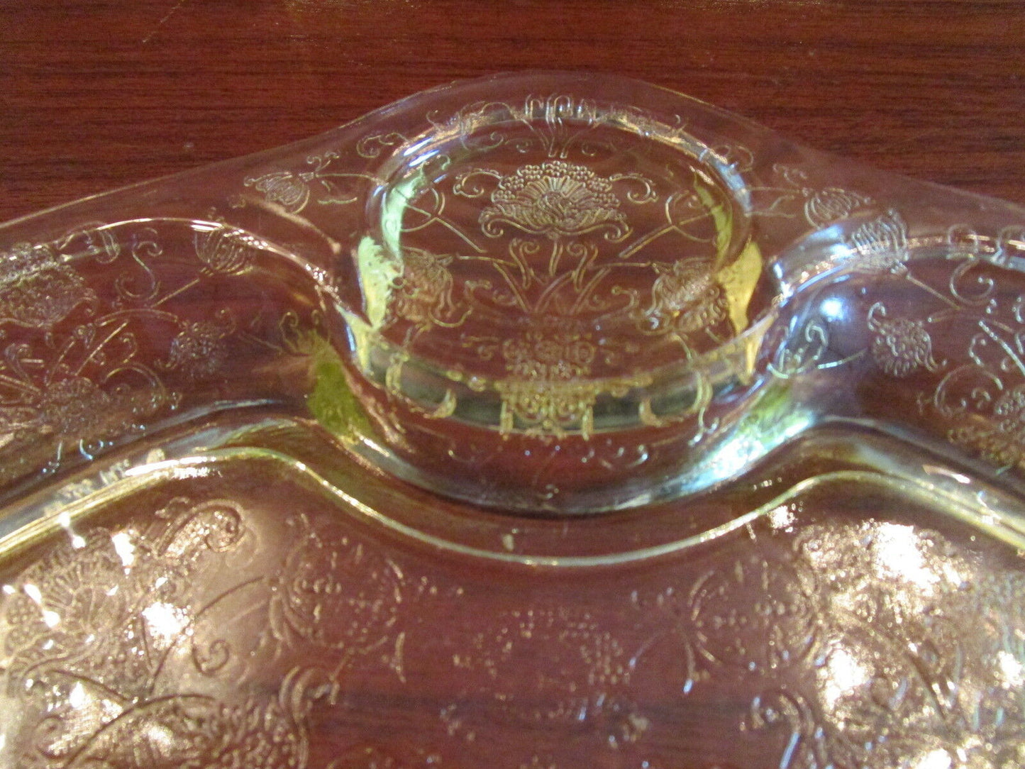 1920s Depression Yellow Glass Hazel Atlas Florentine 2 Poppy gravy cup [60