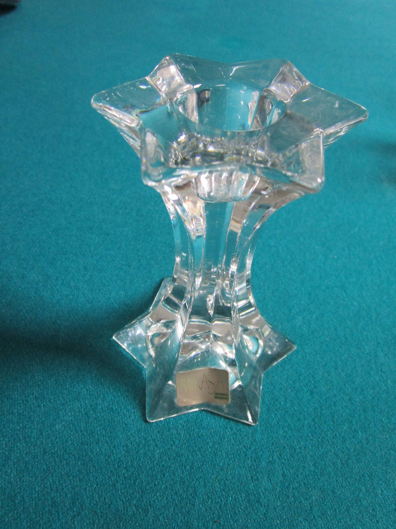Mikasa Crystal Candle Holder 4 1/2" Tall [*GL-10]