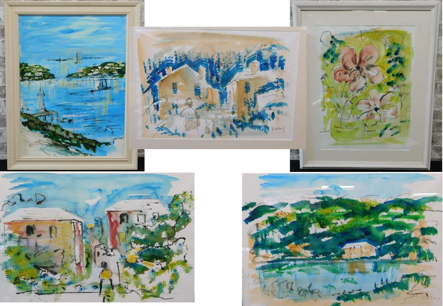 Alfred Birdsey (Bermuda 1912-1996) ORIGINAL WATERCOLOR CARIBBEAN SCENES PICK 1