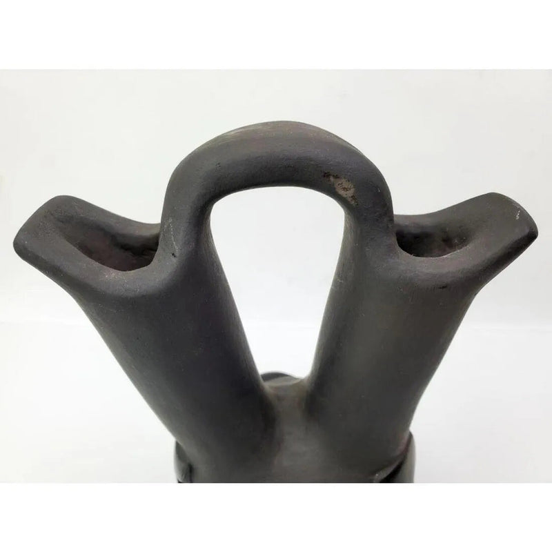 Madeline Naranjo Native American Pottery WEDDING Vase BLACK Signed 7"