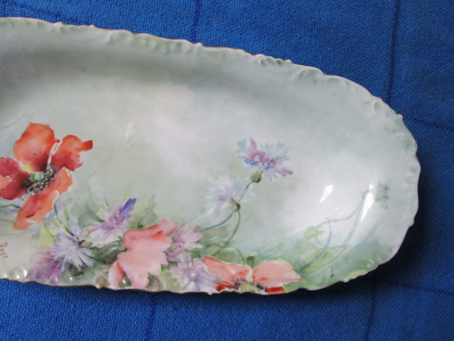 TRESSEMAN & VOGT - T&V -  Limoges, France hand painted vanity tray [#26bowls]